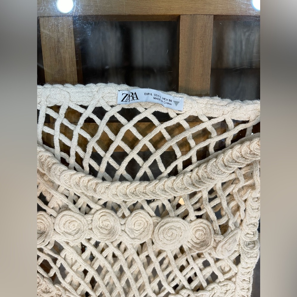 Zara Cream Crochet Tank Top - Picture 9 of 12